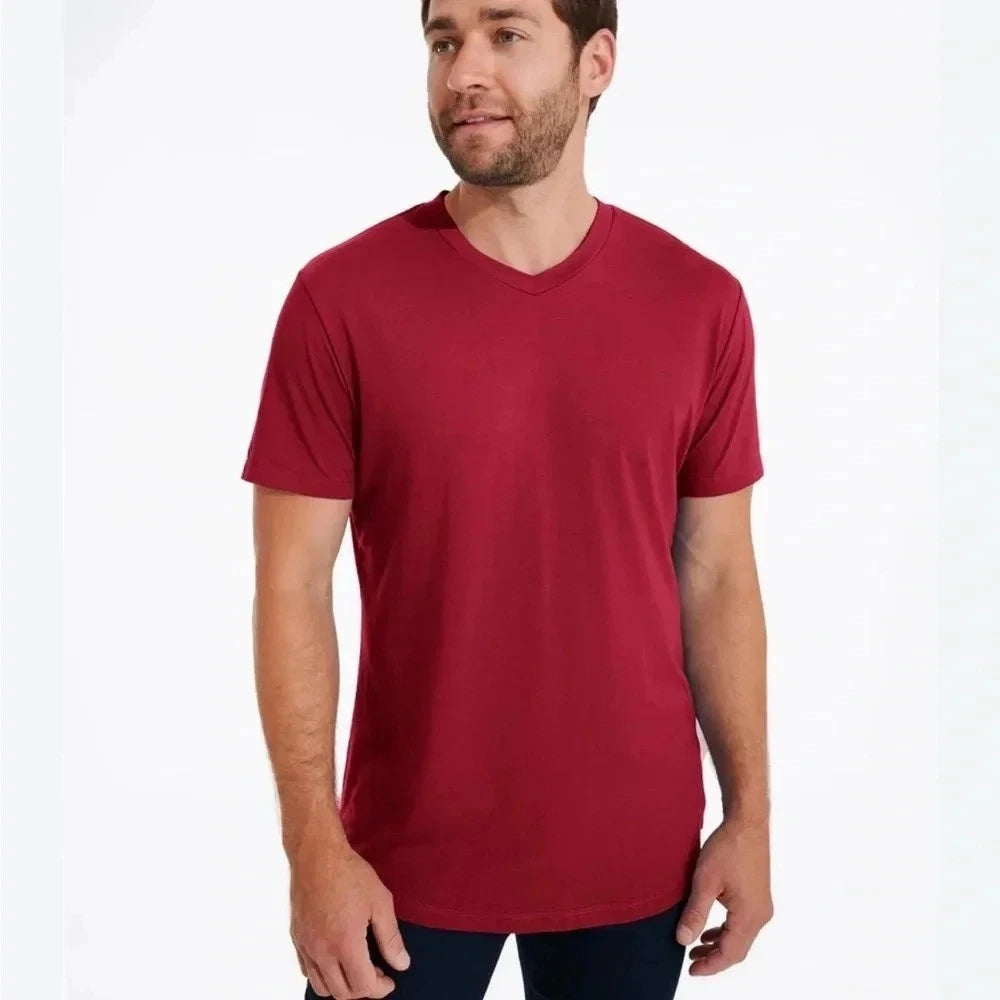 Swet Tailor SOFTEST V NECK T-SHIRT - XXL Red Wine NWT