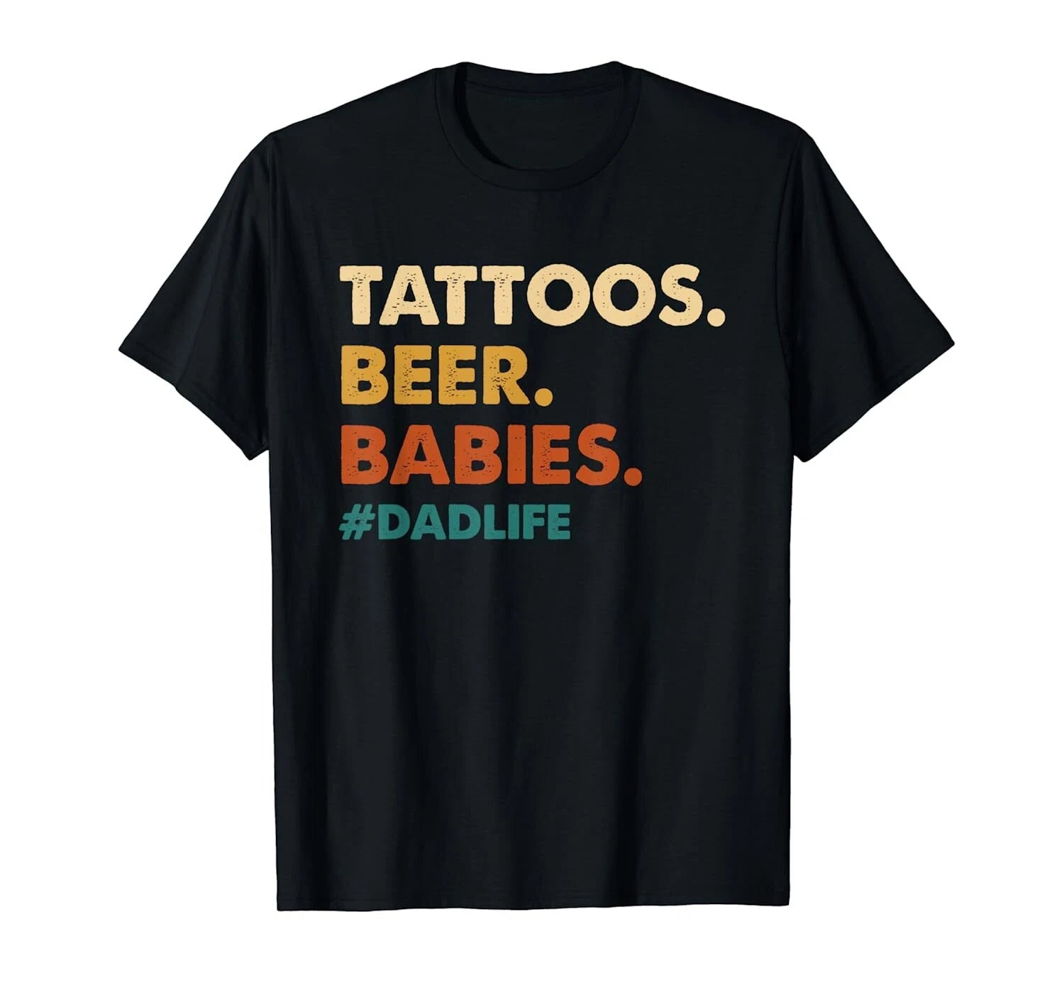 USA  Tattoos Beer Babies Dad Life Father's Day Tattoo Dad Vintage T-Shirt