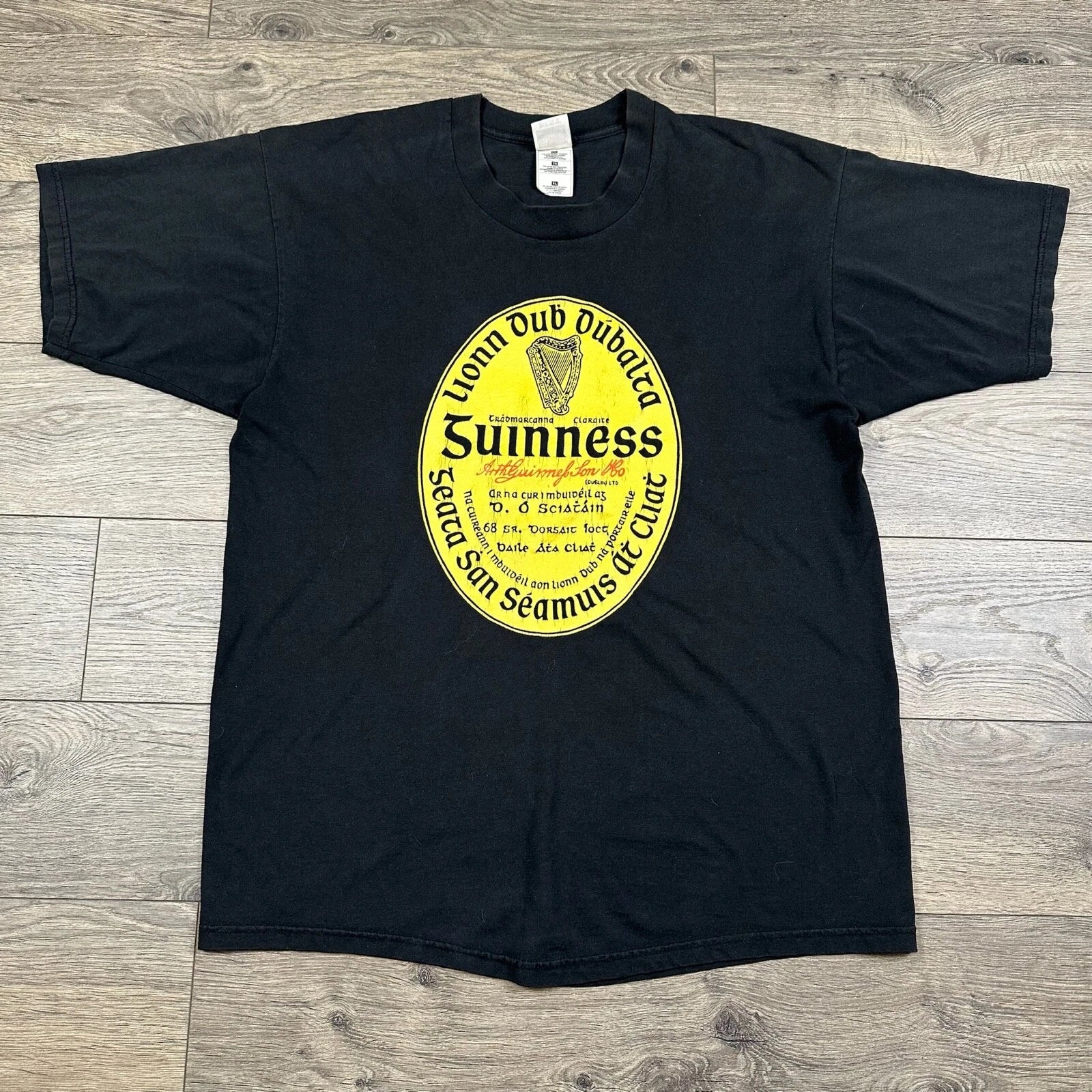 Vintage Guinness Beer Shirt Adult XL Black Alcohol Drinking Seal Logo