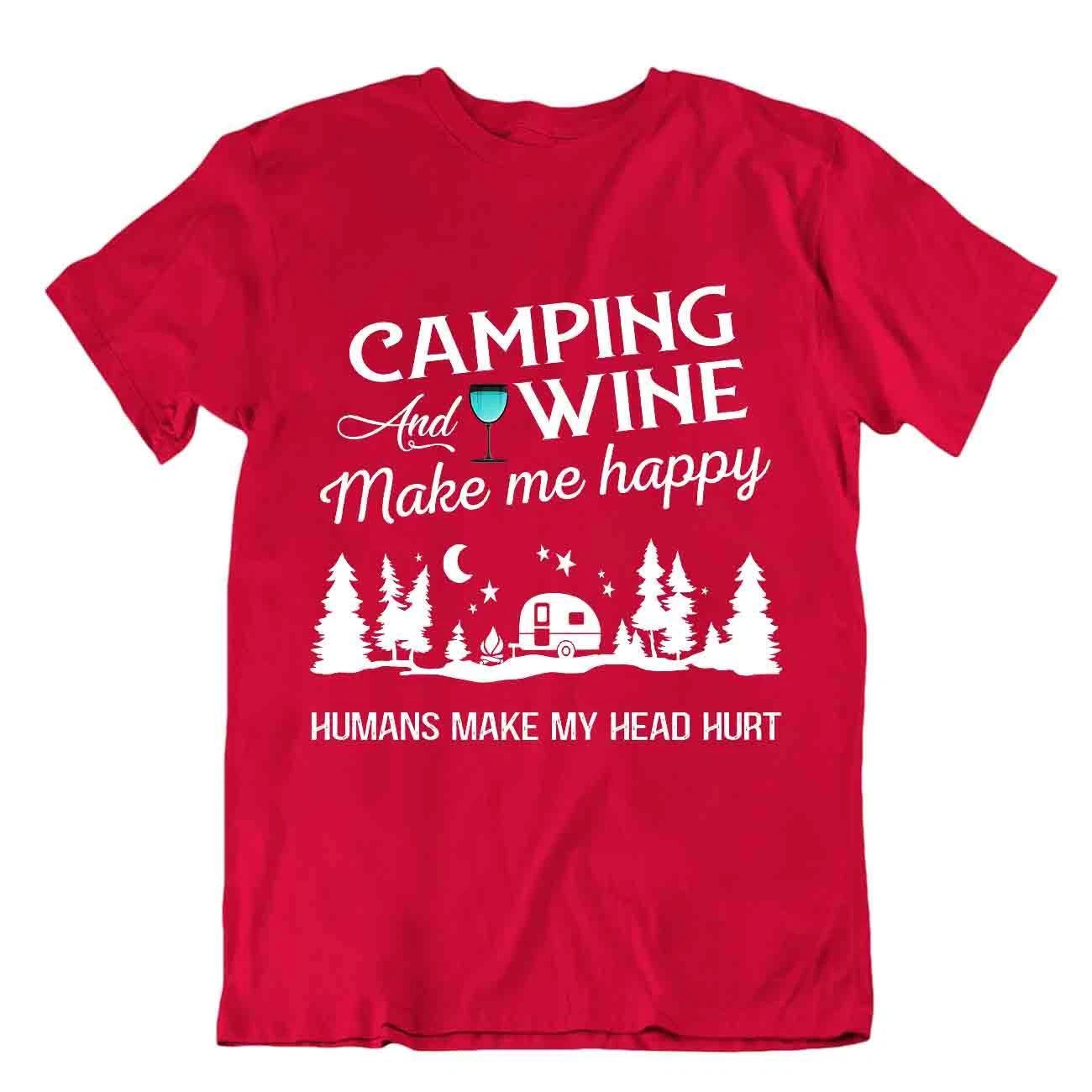 Camping Outside Trip T-Shirt Tee Cool Vintage Gift Cute Funny Outdoor Fresh Wine