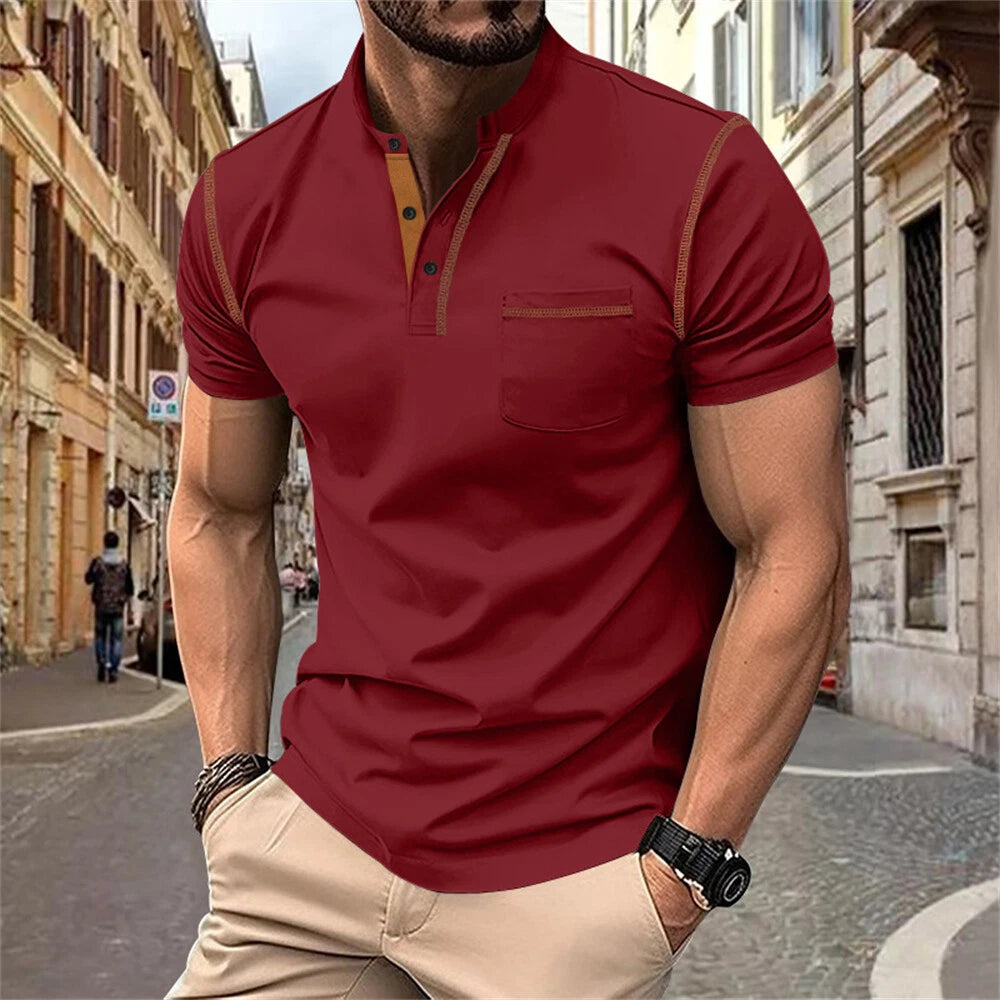 Men's Short Sleeve Slim Fit Polo Shirts Business Shirts Casual Golf Shirt