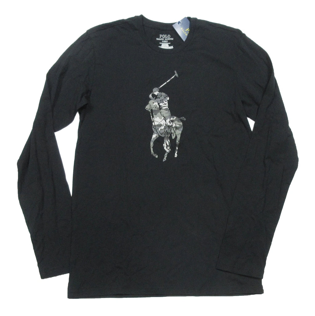 Polo Ralph Lauren Black Camo Pony Player Graphic Crew-Neck Sleep T-Shirt