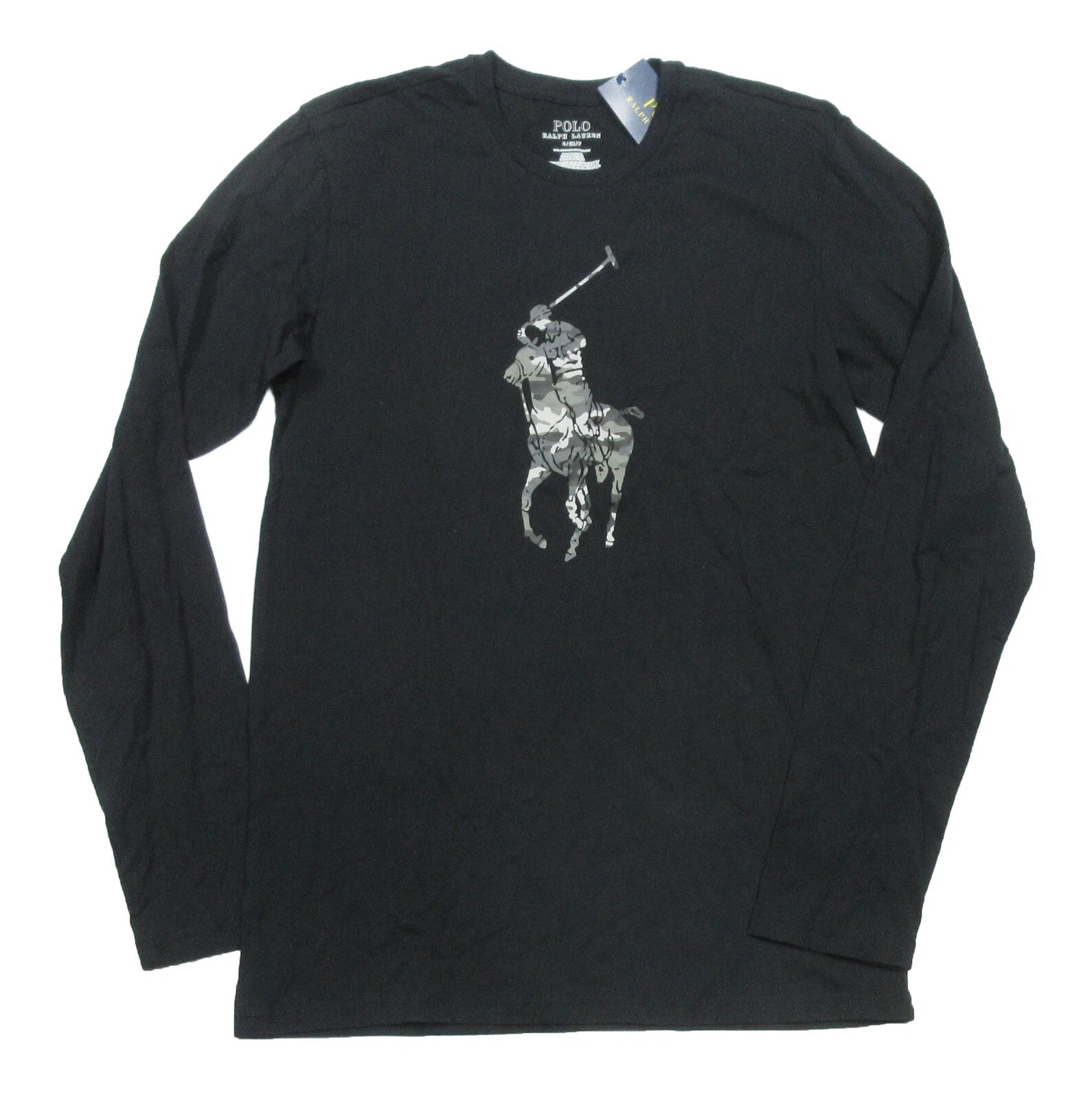 Polo Ralph Lauren Black Camo Pony Player Graphic Crew-Neck Sleep T-Shirt