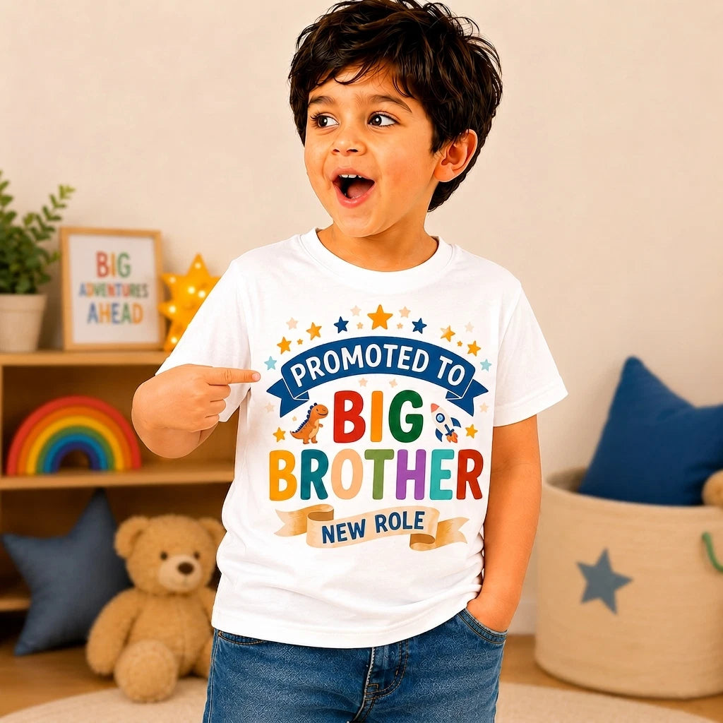 Promoted To Big Brother T Shirt, New Brother Gift Idea
