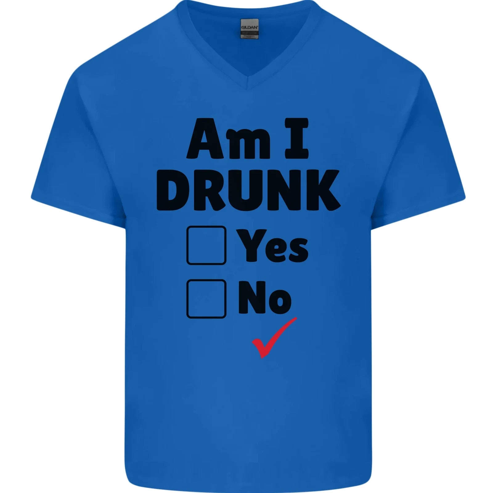 Am I Drunk Funny Beer Alcohol Wine Guiness Mens V-Neck Cotton T-Shirt