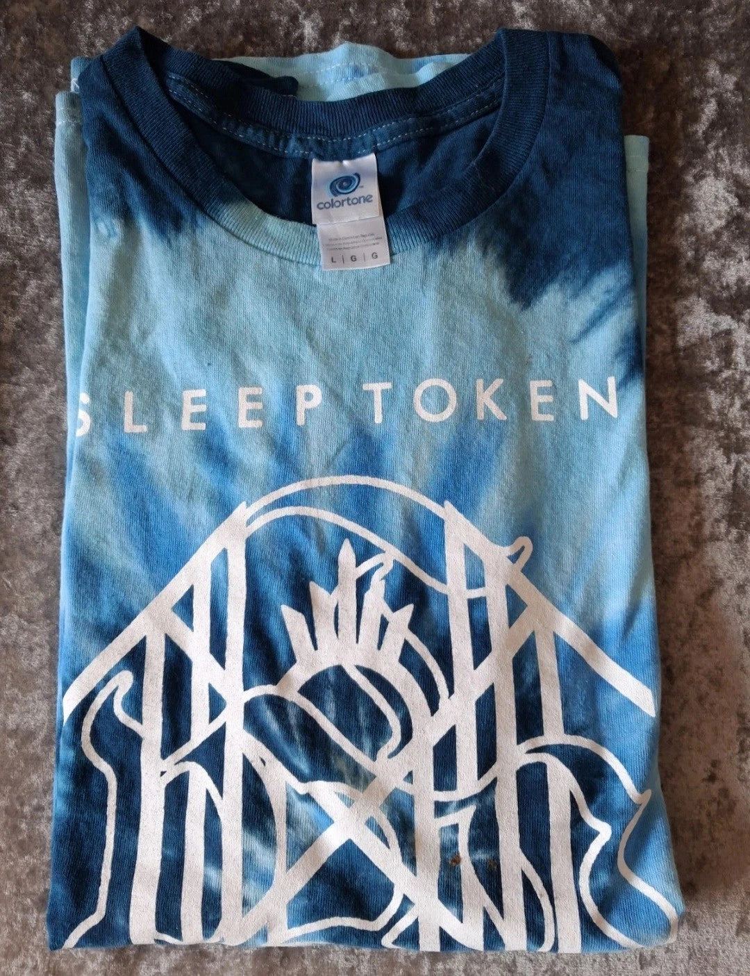 SLEEP TOKEN T Shirt THIS PLACE WILL BECOME YOUR TOMB Blue TIE DYE Large TOUR '21