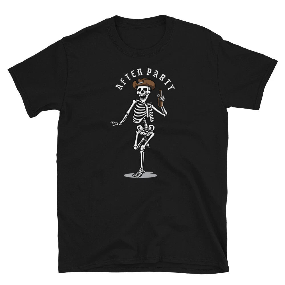 Funny Funeral Skeleton Drinking Beer After Party Short-Sleeve Unisex T-Shirt