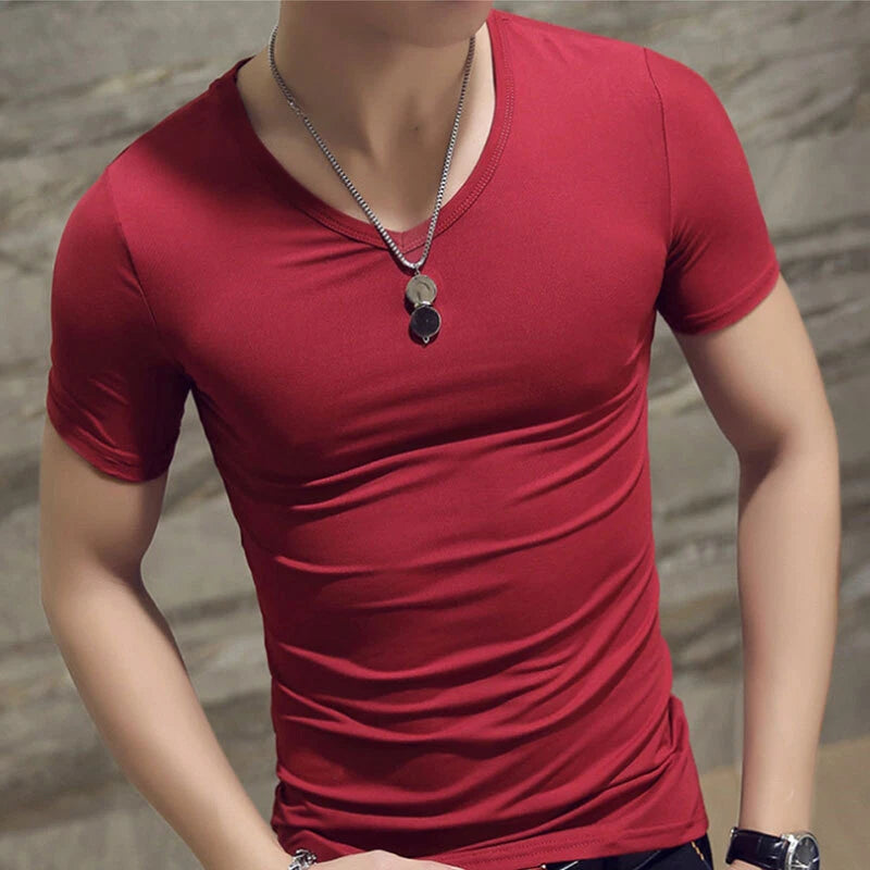 Men's Athletic Short Sleeve Workout Active Gym T-Shirt Plain Muscle Casual Tops