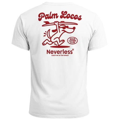 Men's T-Shirt Backprint Surfing Design Print Palm Locos Lettering Summer