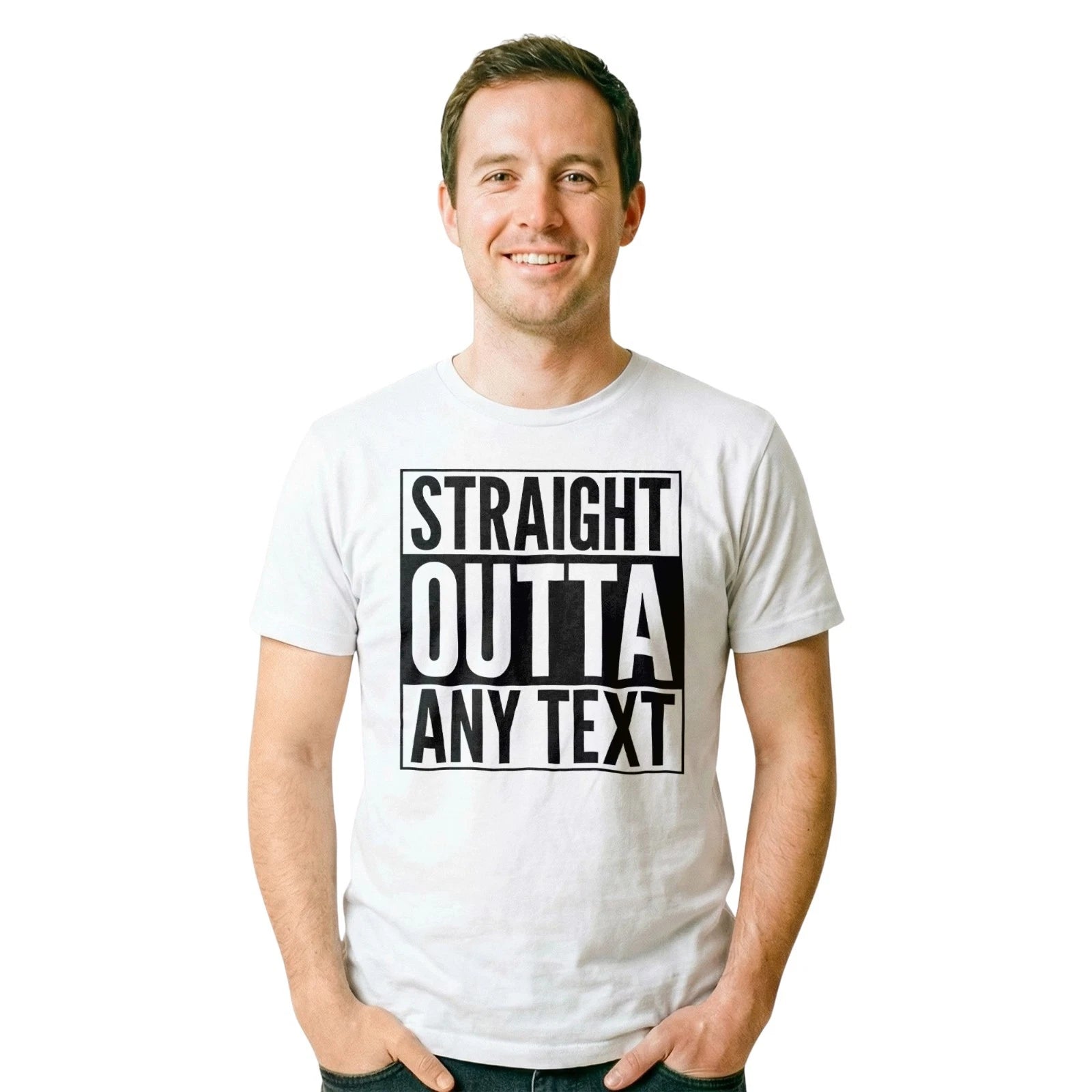 Straight Outta Funny T-shirt – Custom Printed Text | Musical Movie Inspired Tee