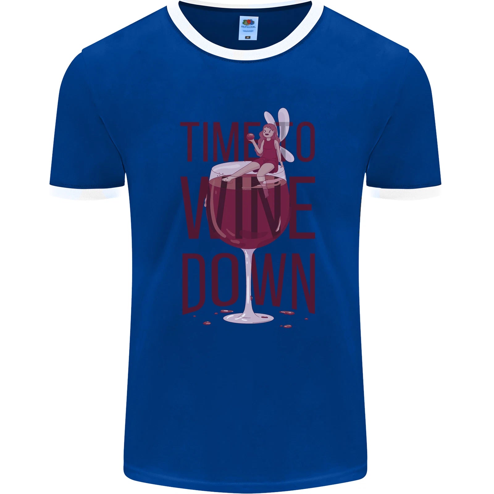 Time to Wine Down Funny Alcohol Mens Ringer T-Shirt FotL