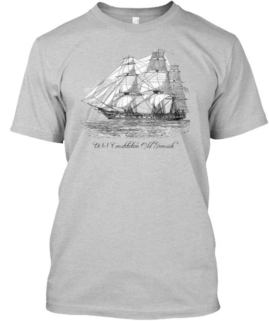 USS Constitution Old Ironside Tee T-Shirt Made in the USA Size S to 5XL