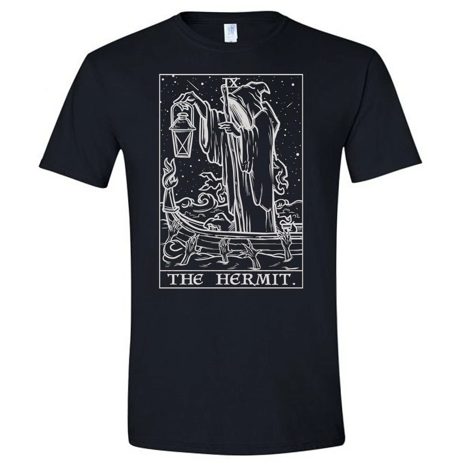 The Hermit Tarot Card Shirt Grim Reaper Halloween Gothic Horror Tee Goth T-Shirt