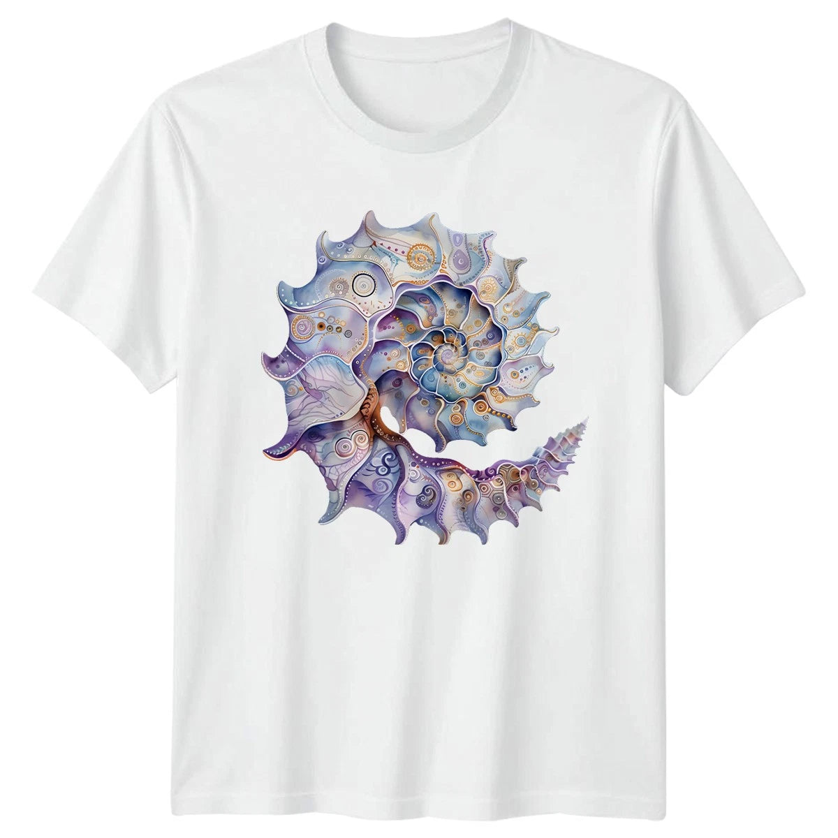 Watercolor Seashell Ocean Life Nature Mens Womens Graphic Tee