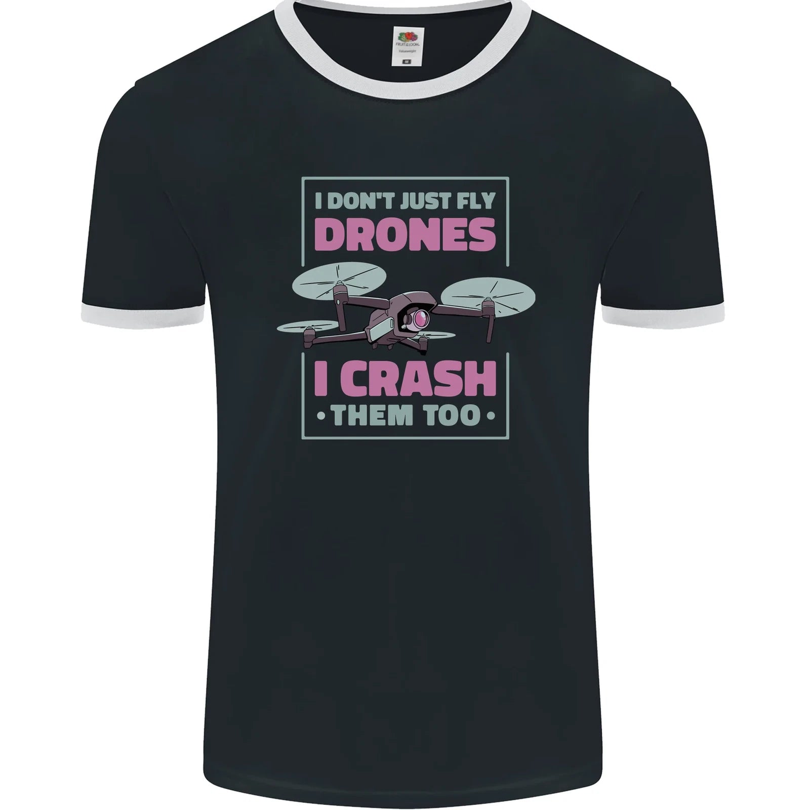 I Crash Them Too Funny Drone Pilot Mens Ringer T-Shirt FotL
