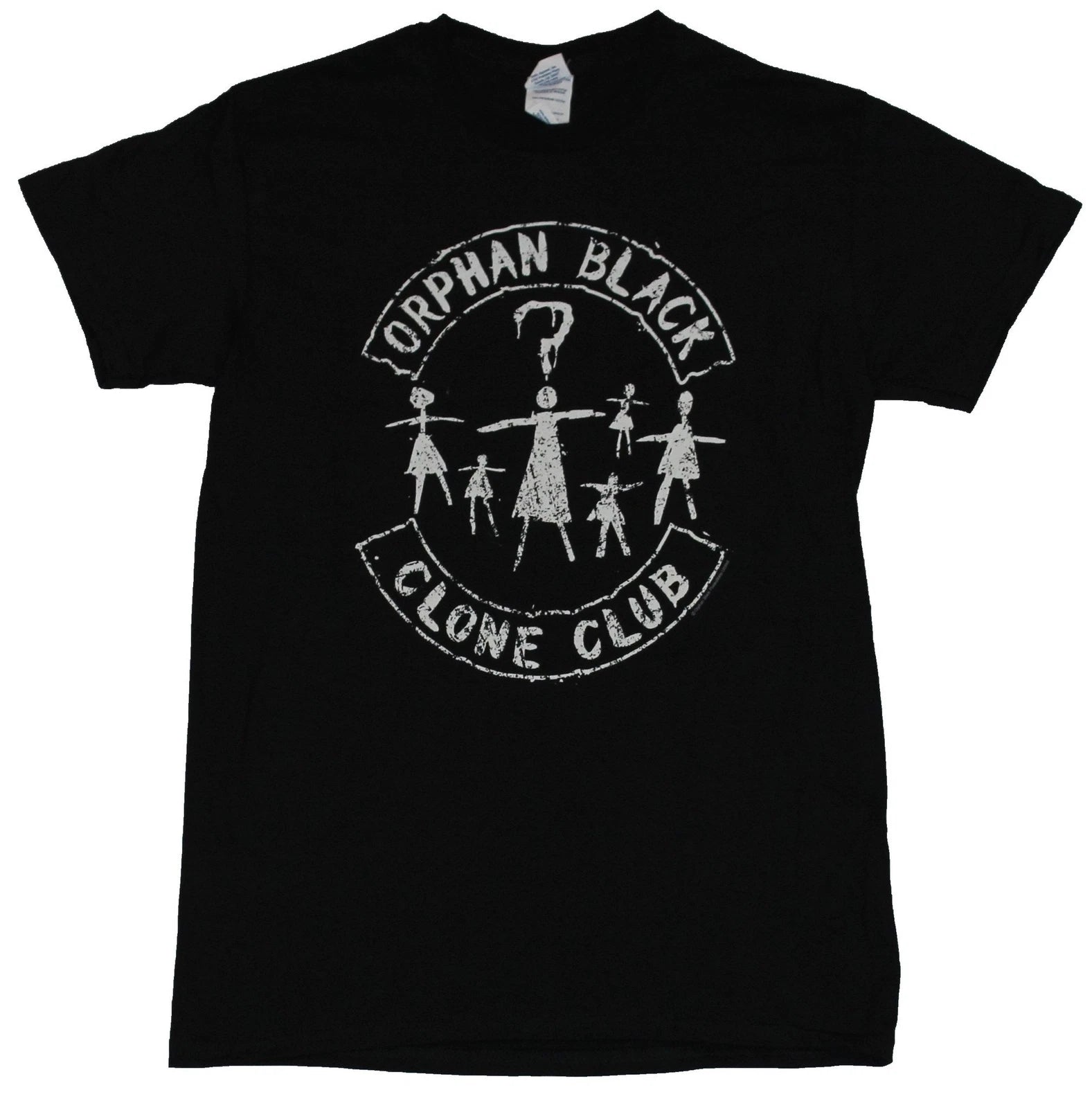 Orphan Black Adult New T-Shirt - Simple Distressed Clone Club Stick Figure Pic