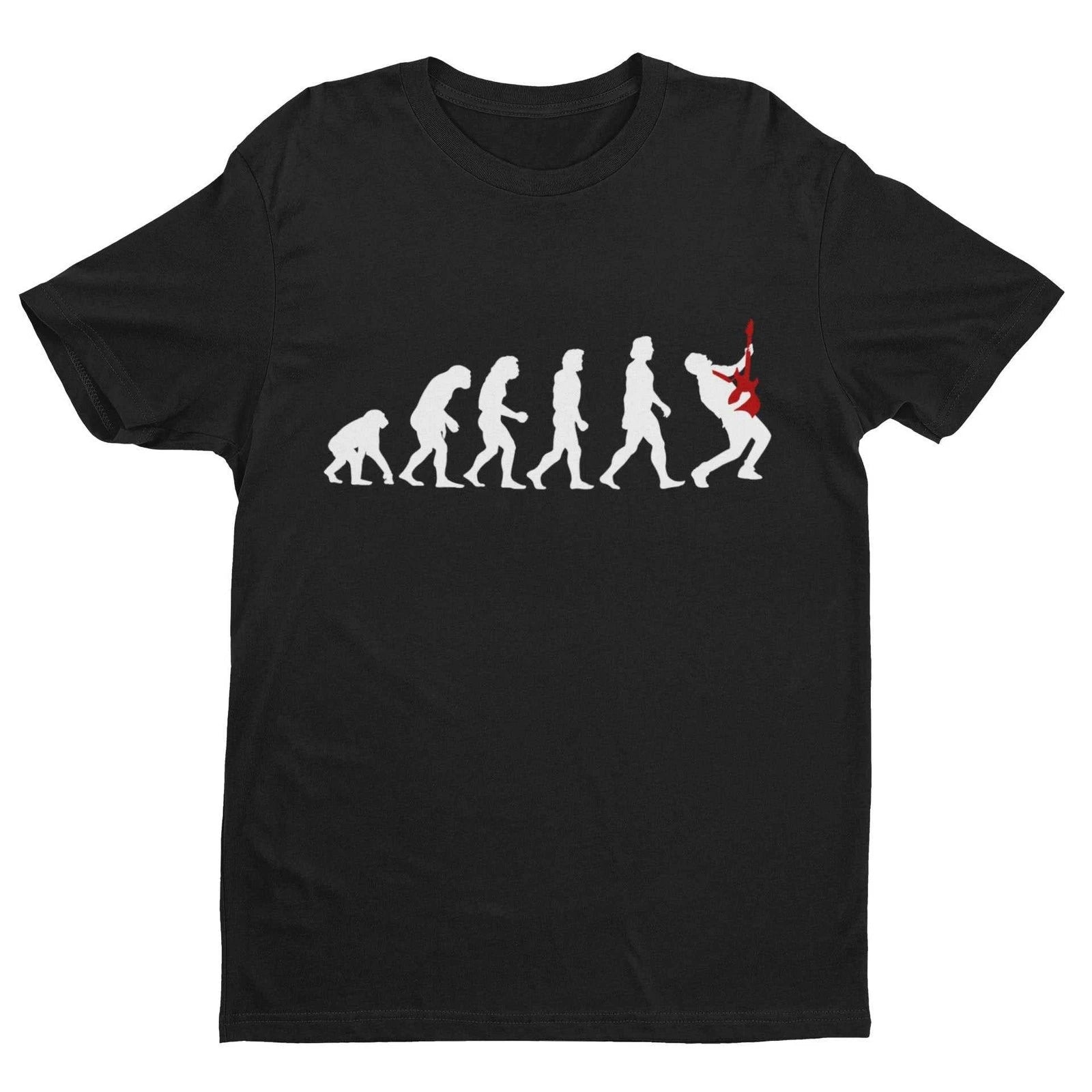 The Evolution Of GUITAR Funny Guitarist T Shirt Darwin Ape To Man Gift Idea