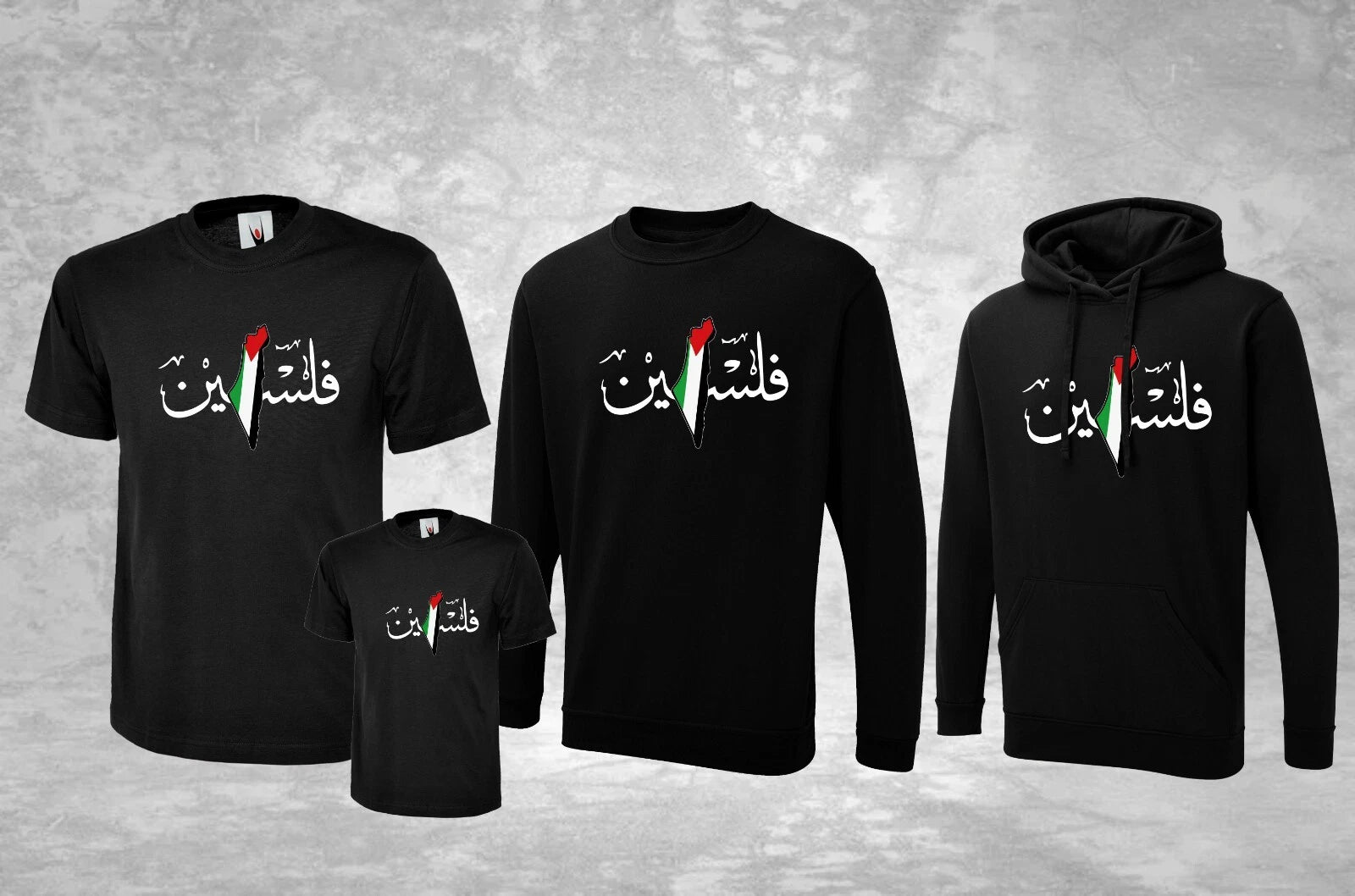 Free Palestine Calligraphy Design Hoody T-Shirt Sweatshirt Printed Save Gaza Top