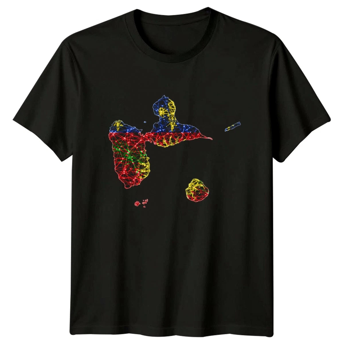 Guadeloupe Map Mesh T-Shirt Caribbean Heritage Travel Gift For Him And Her