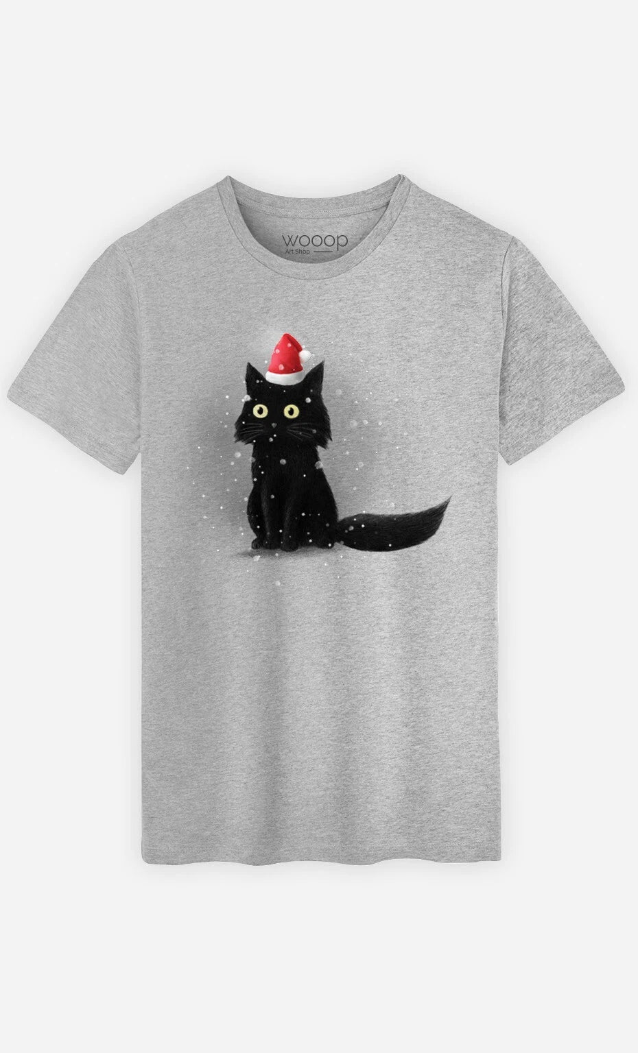 Men's Short Sleeve CHRISTMAS CAT T-Shirt Gray