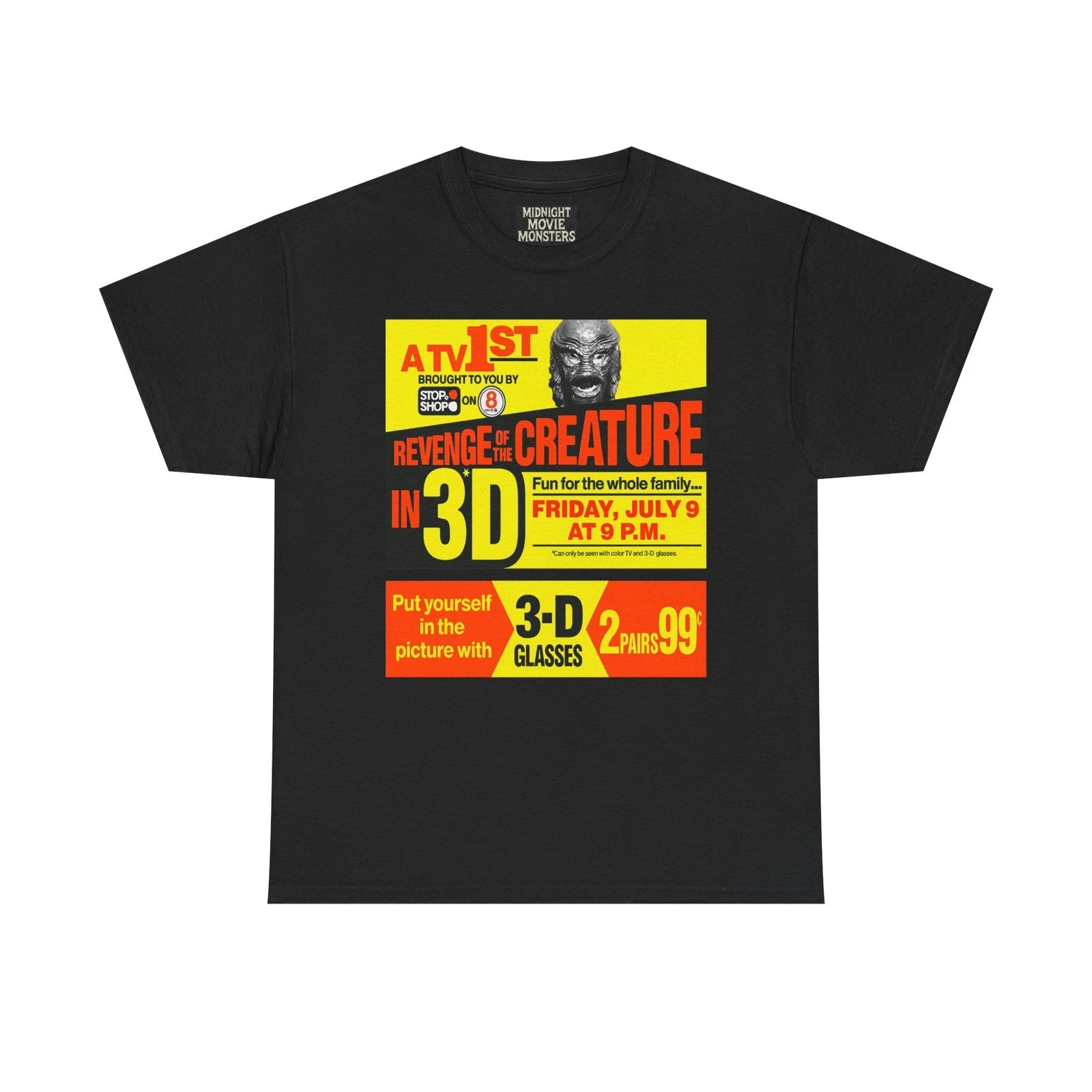 Revenge Of The Creature Of The Black Lagoon 3D Monster T-Shirt Tee Unisex Cotton