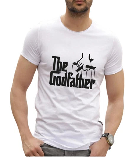 GOD FATHER Logo Printed T-Shirts Unisex T-Shirts Casual Party Top Regular Fit