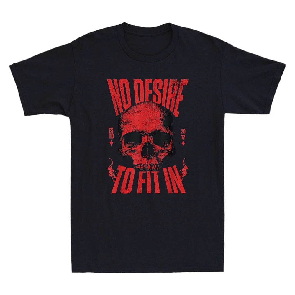 No Desire To Fit In Estd 2012 Horror Skull  Vintage Men's Short Sleeve T-Shirt