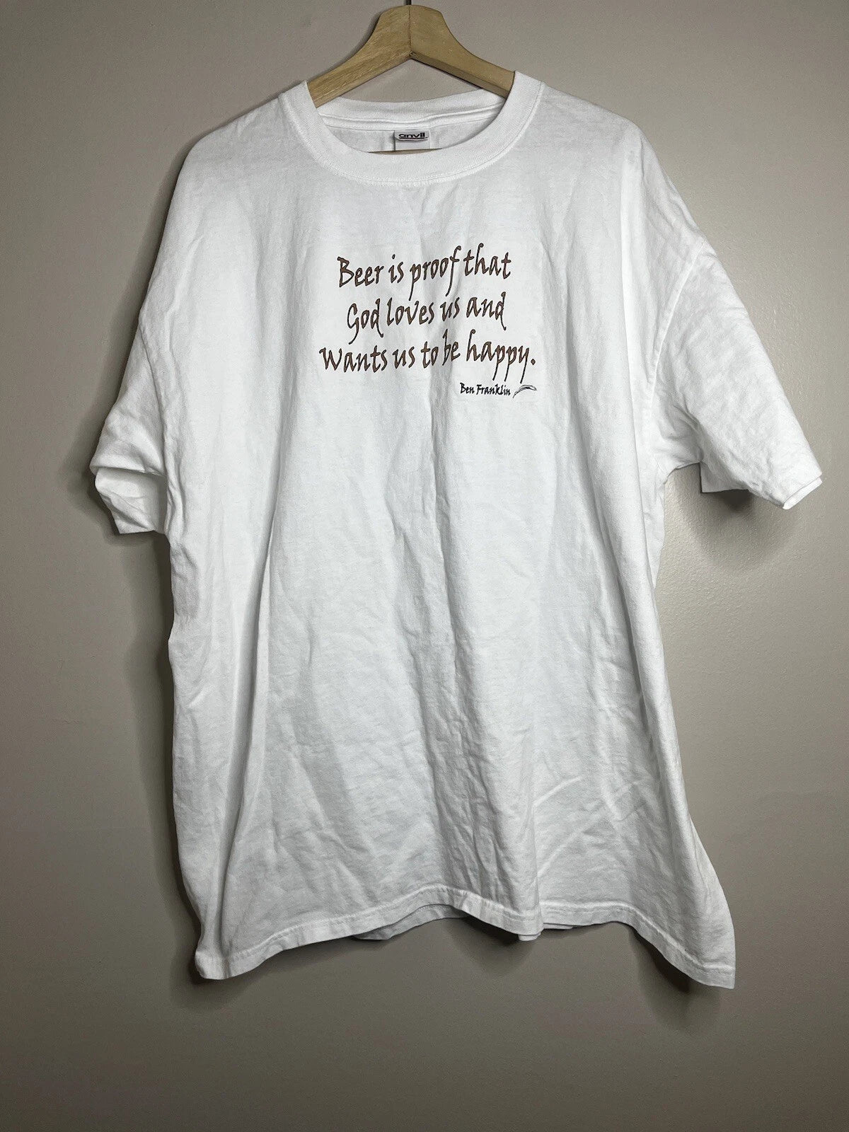 Vintage Beer Comedy Short Slevee T Shirt Men’s Size 2XL XXL White