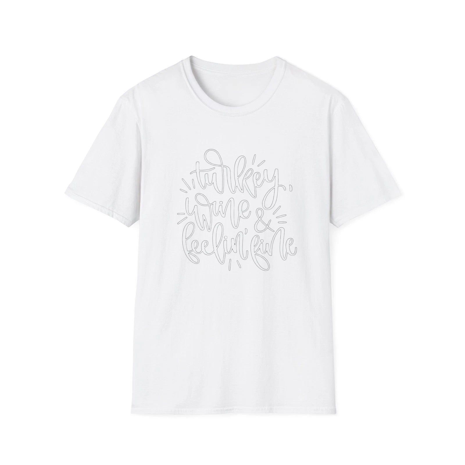 Turkey Wine Feelin' Fine, Unisex Softstyle Shirt, [...]