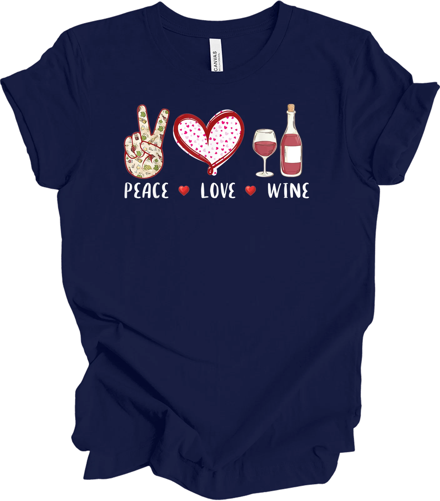 Peace Love Wine Shirt Funny Gift for Wine Lovers