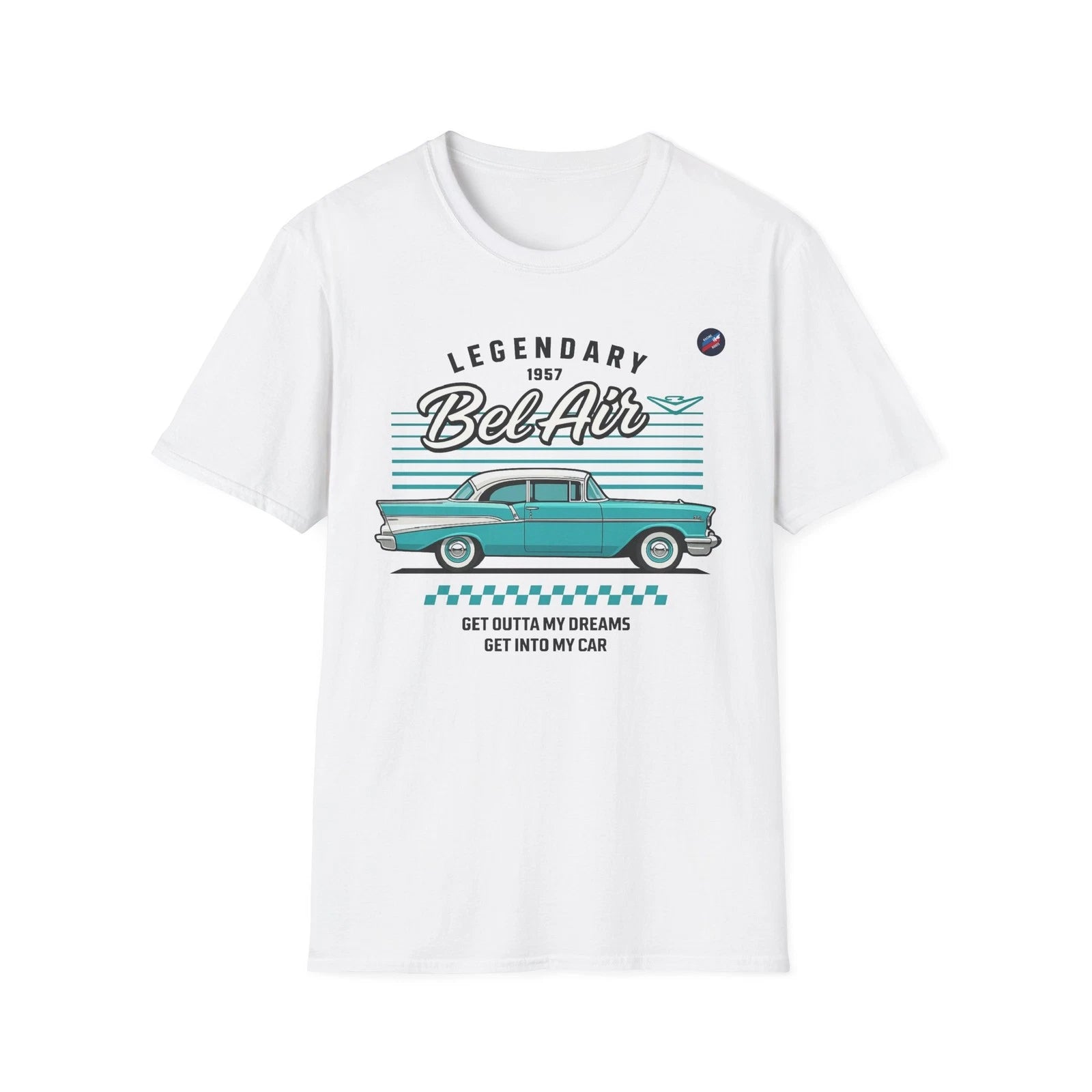 1957 Chevy Bel Air Shirt – Aqua Classic Car Tee Get in My Car Graphic