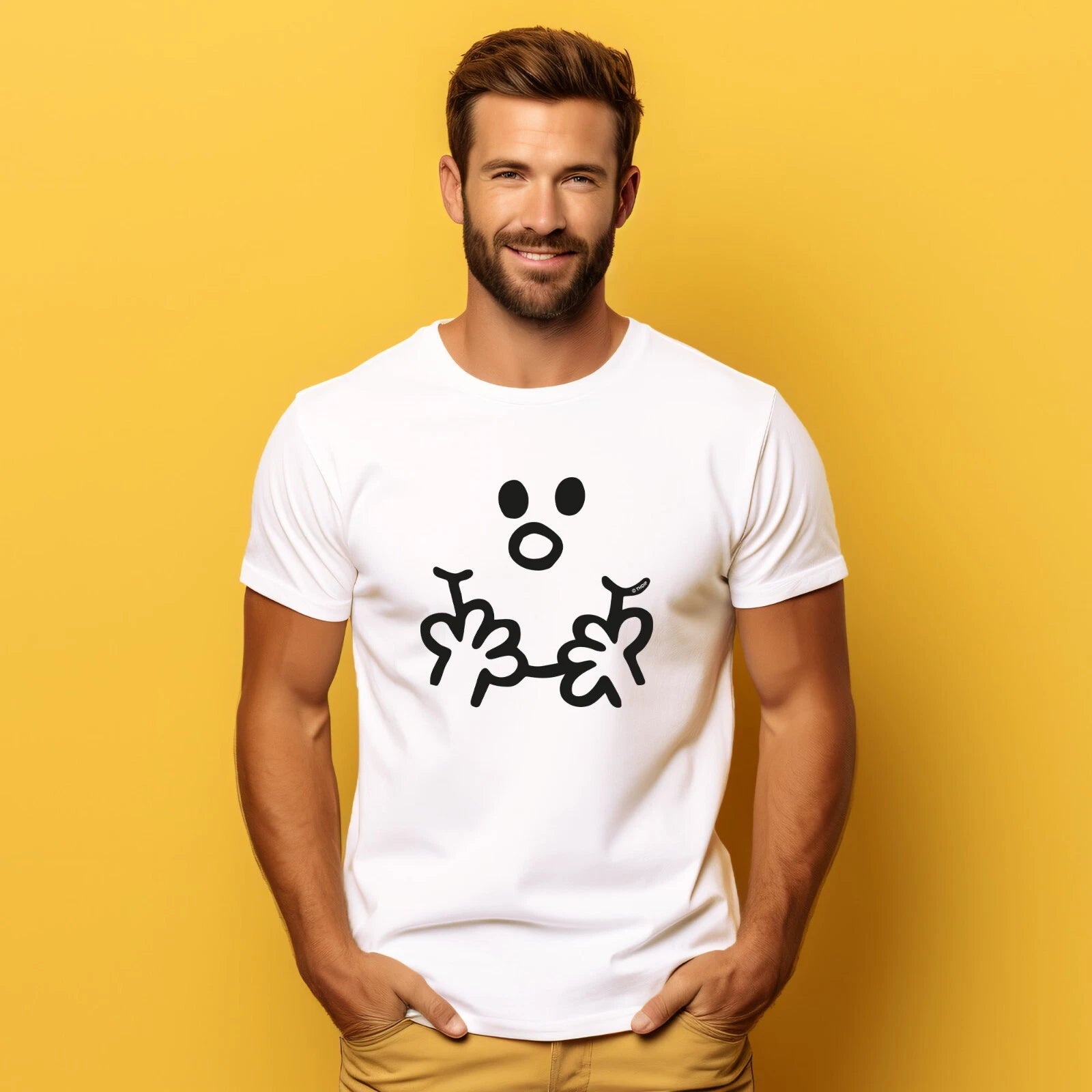 Men's Short Sleeve T-Shirt White, VISAGE MONSIEUR