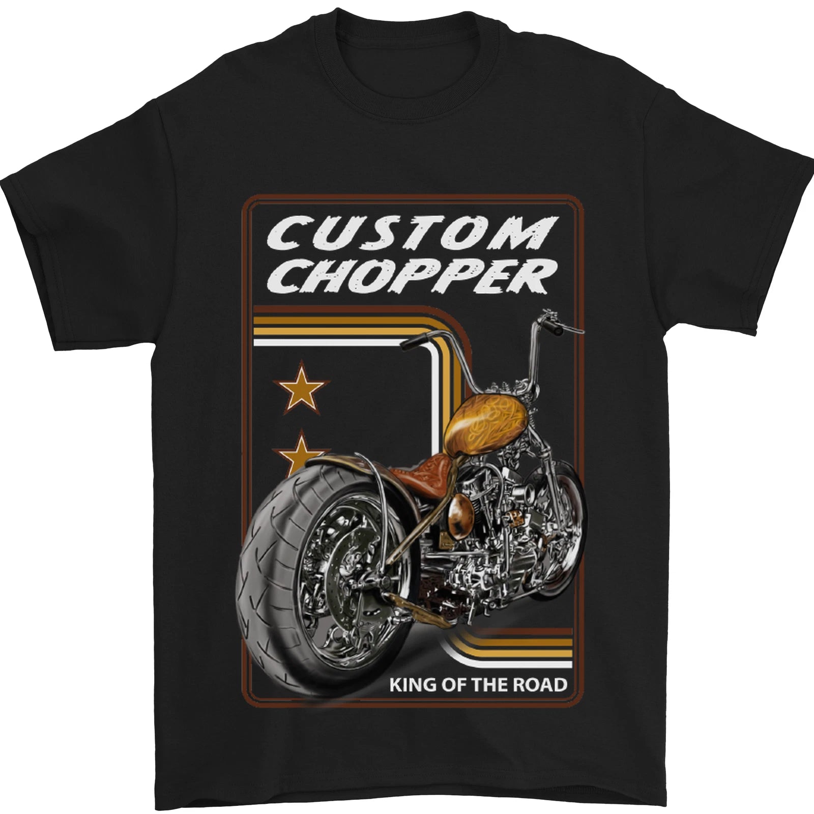 Biker Custom Chopper Motorbike Motorcycle Mens T-Shirt 100% Cotton