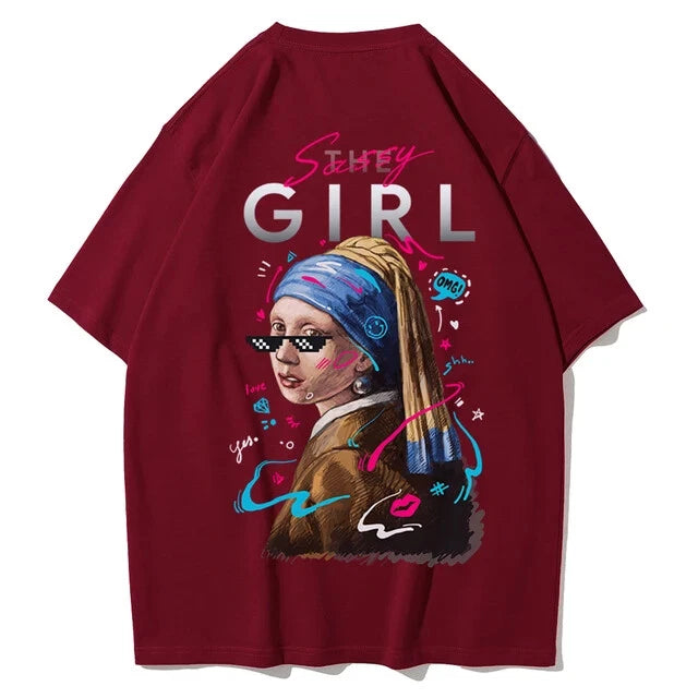 Sassy Girl Personalized Pattern Men'S T-Shirts Cartoon Personality - AU Stock