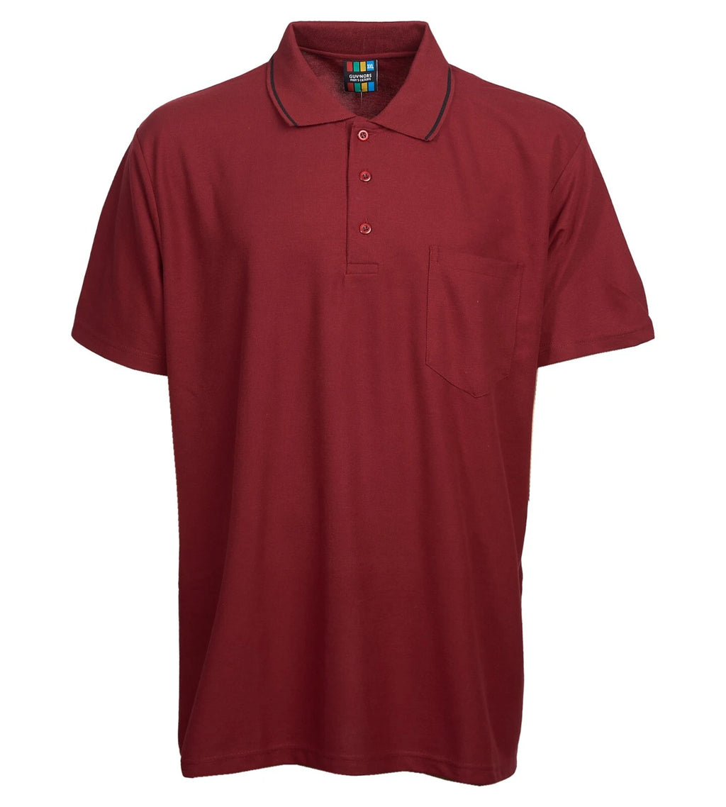 Men’s T Shirt Short Sleeve Button Tipped Collar Front Pocket Polo Top S-8XL
