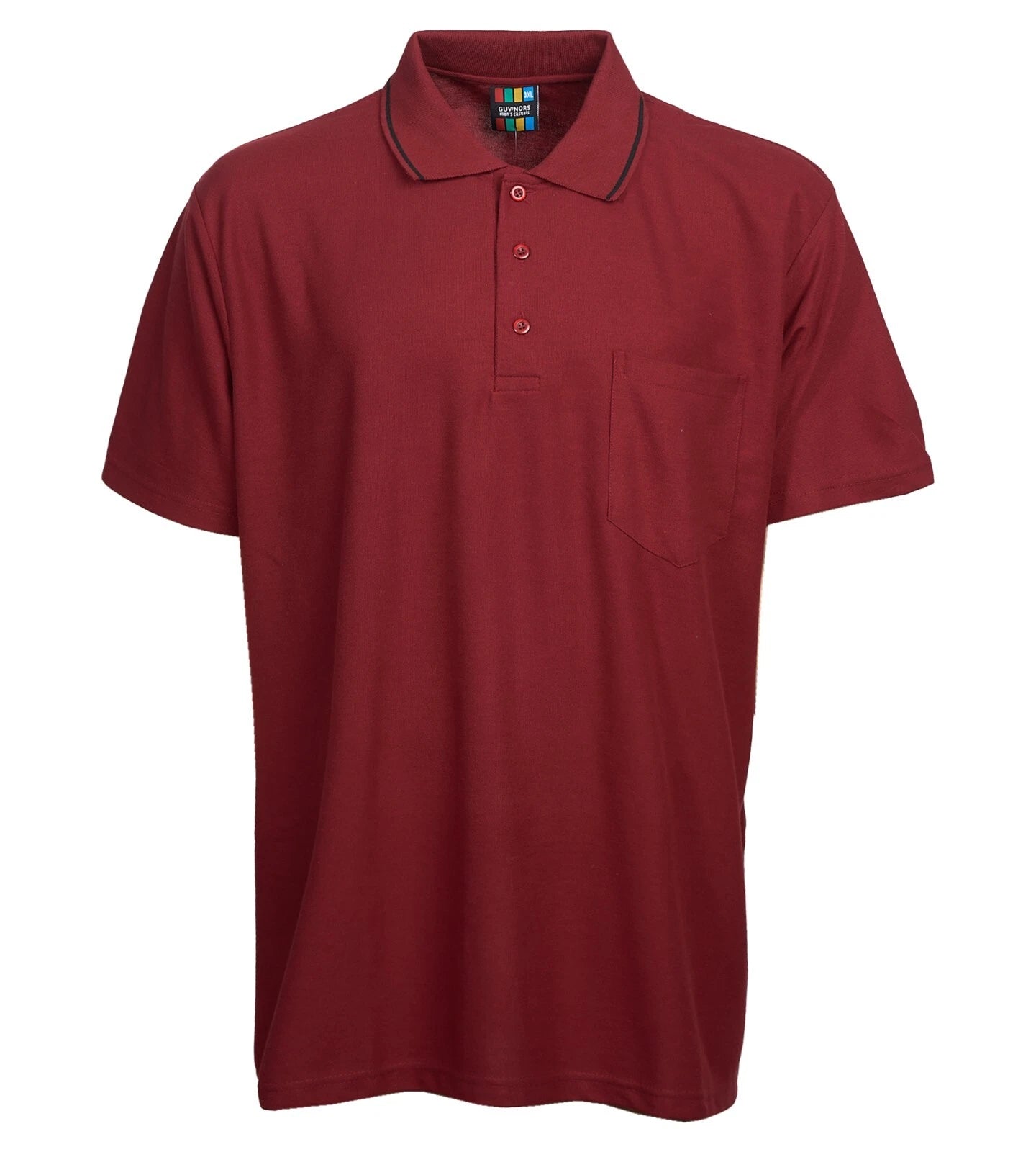 Men’s T Shirt Short Sleeve Button Tipped Collar Front Pocket Polo Top S-8XL