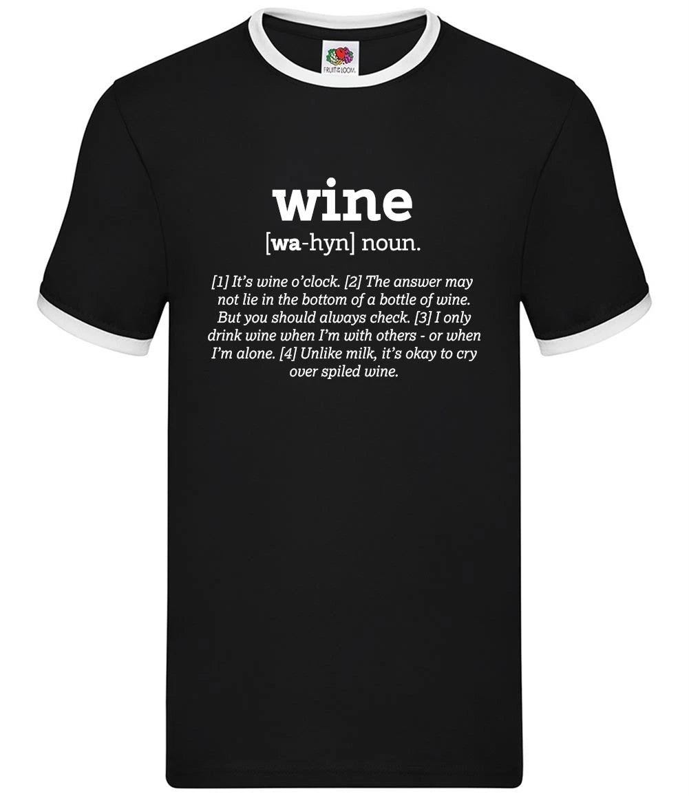 Definition Wine - Mens Ringer - Funny Red White Pinot Drinker Love Pub
