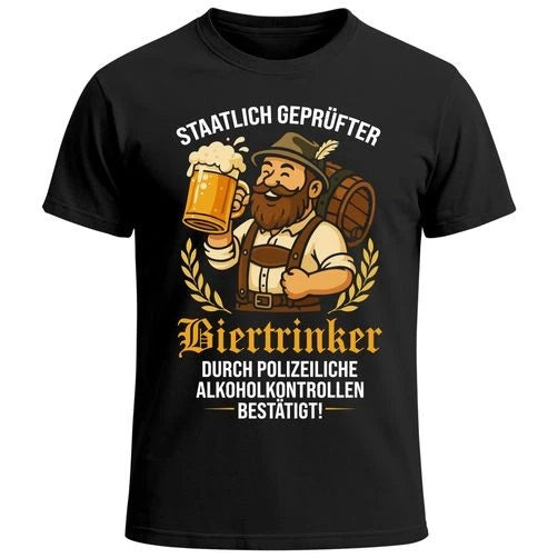 Mens Oktoberfest T-Shirt State Certified Beer Drinker Fun Shirt