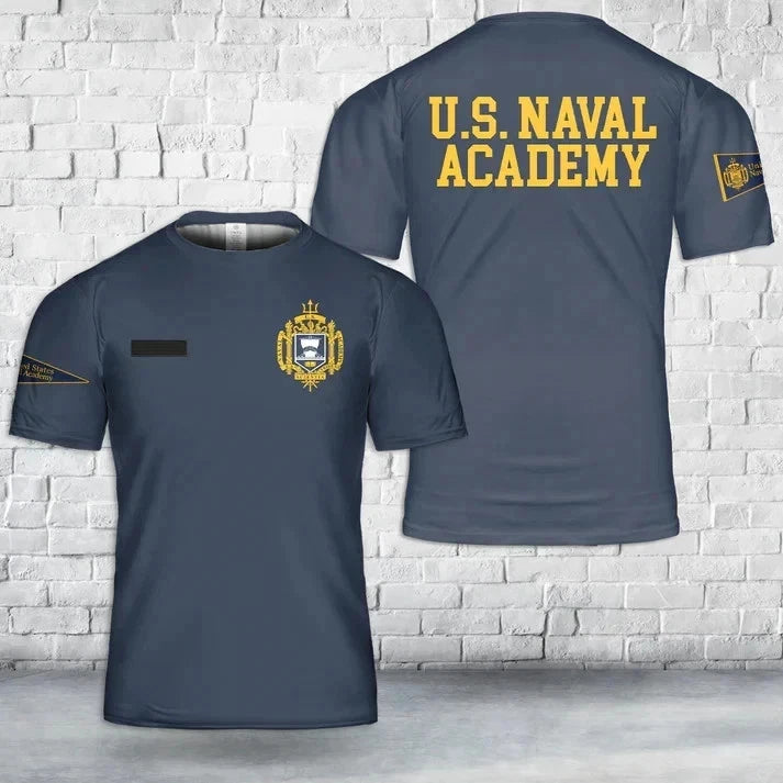 Custom Name United States Naval Academy (USNA) T-Shirt 3D