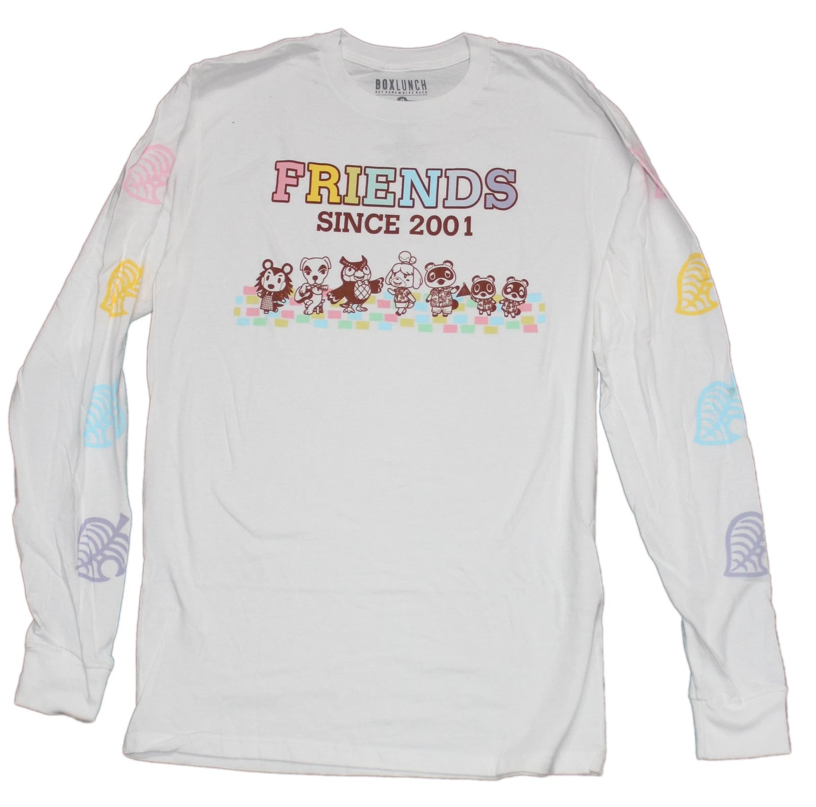 Animal Crossing Adult New T-Shirt - Friends Since 2001 Animals & Sleeve Symbols