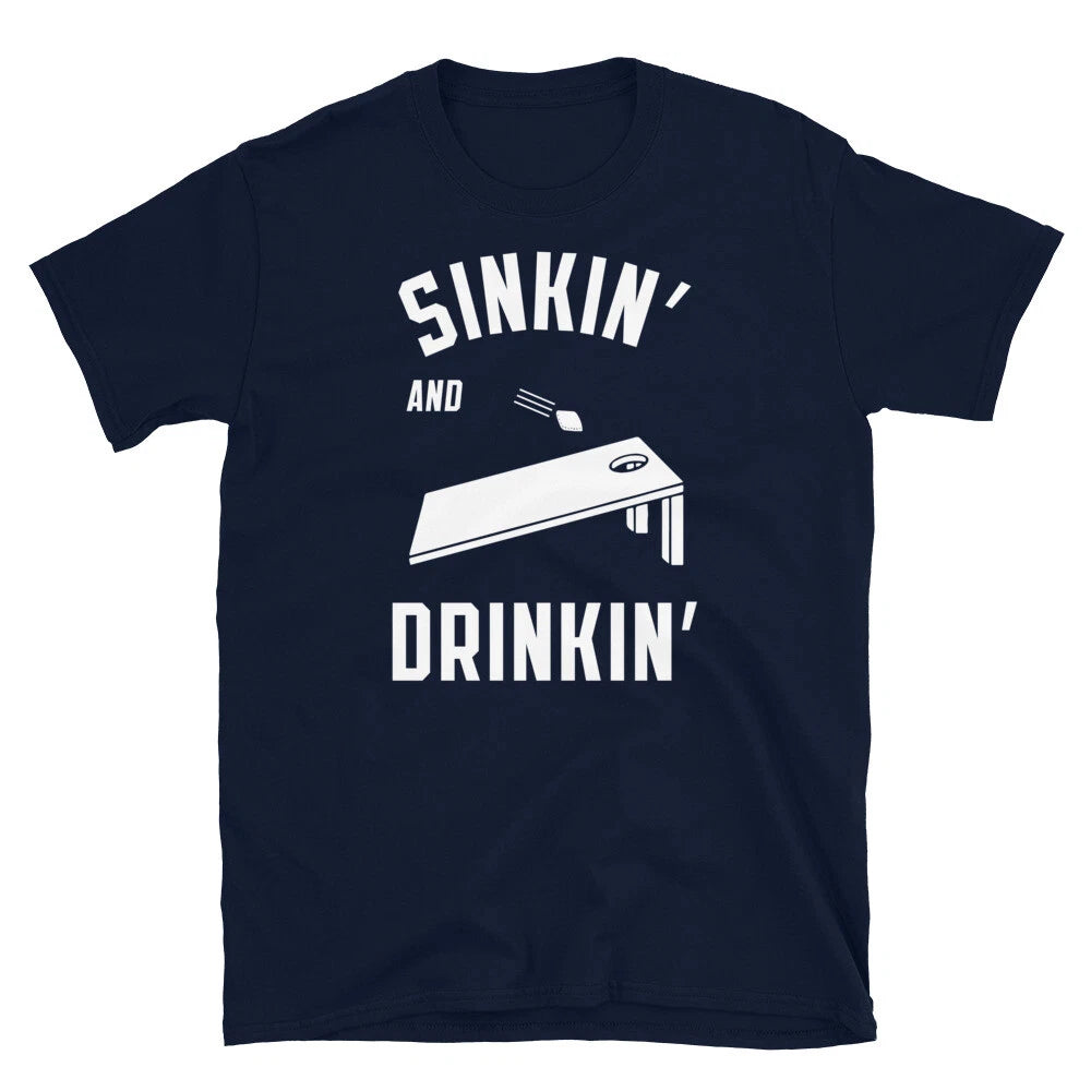 Sinkin' and Drinkin' Cornhole Beer Summer Tailgate Short-Sleeve Unisex T-Shirt