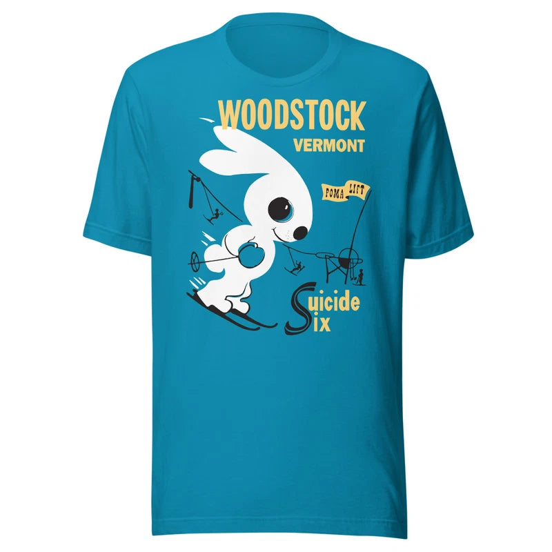 Suicide Six Ski Tshirt Woodstock Vermont Tee T Shirt Men Mountain Skiing VT 6