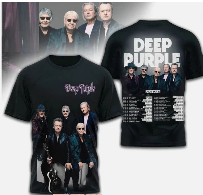 Deep Purple 2026 Tour 3D All Over Print Unisex T-Shirt S-5XL