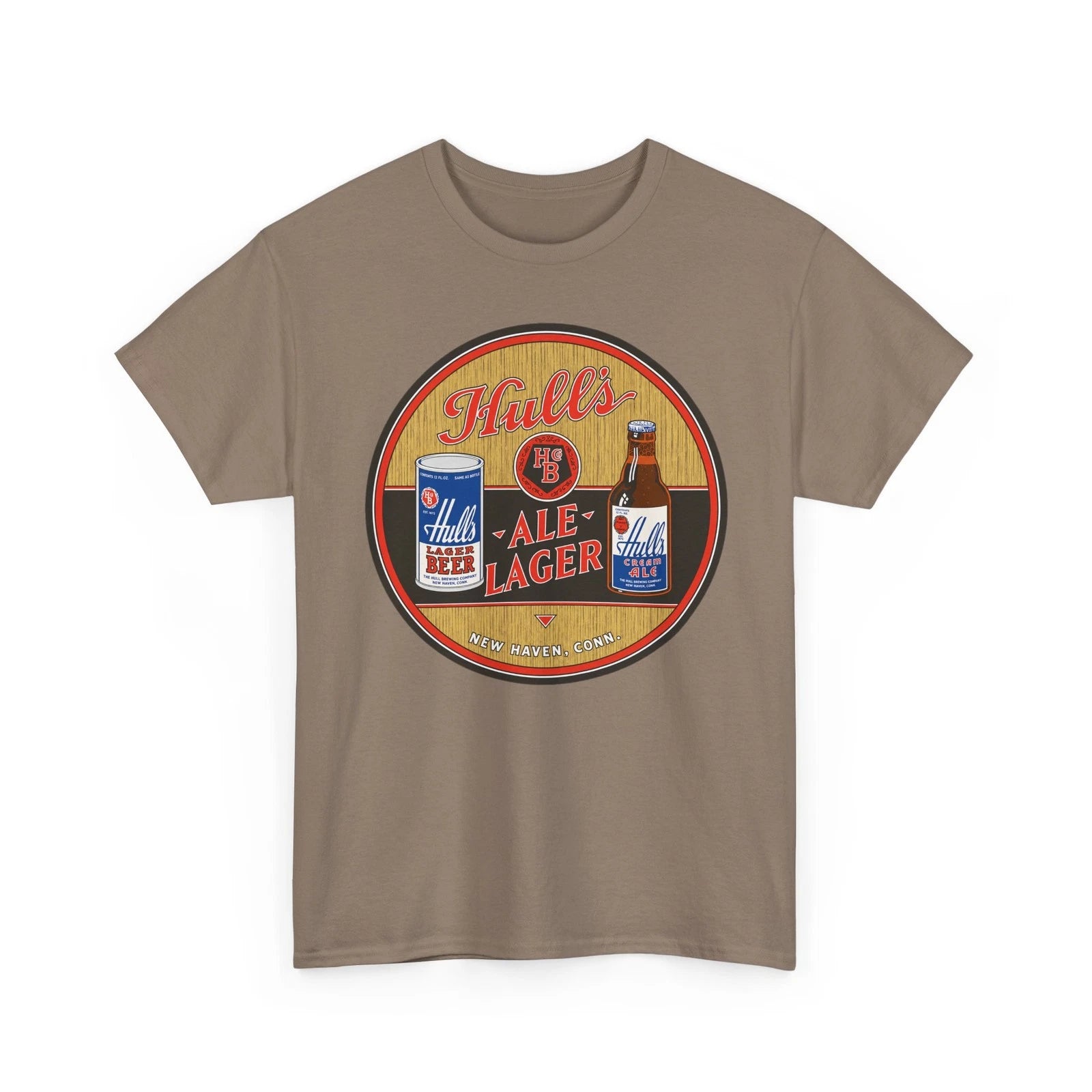 Hull's Cream Ale & Lager Beer New Haven CT Brewery Retro Breweriana T-Shirt