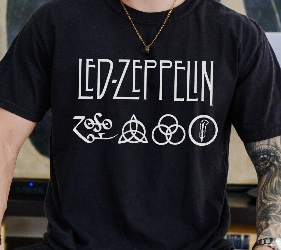 Led Zeppelin T-Shirt London Metal Rock Band Vintage Blak Comfort Colors 1717 Tee