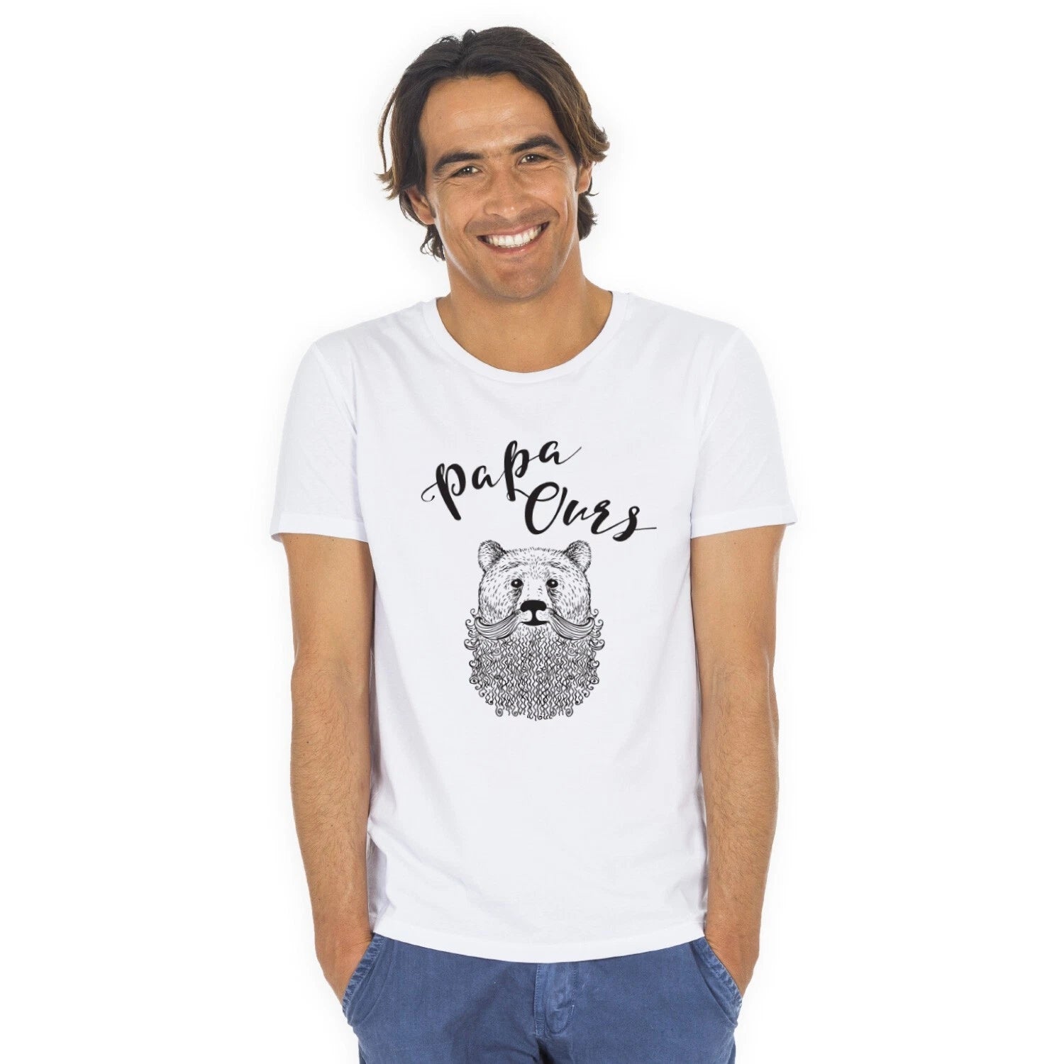 Men's Short Sleeve T-Shirt White, DAD BEAR