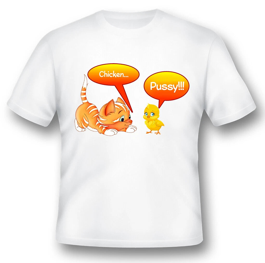 Chicken P@ssy humor funny black or white tee