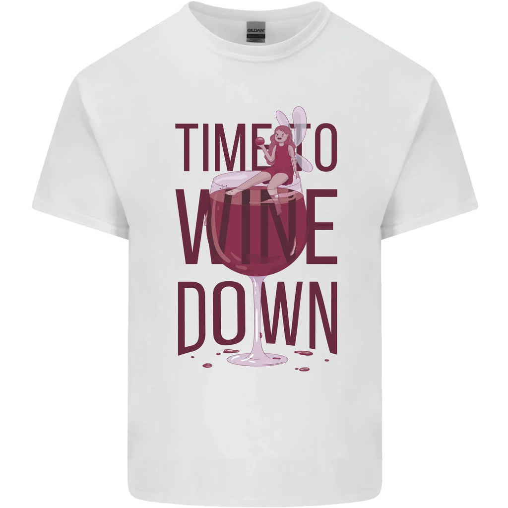 Time to Wine Down Funny Alcohol Mens Cotton T-Shirt Tee Top