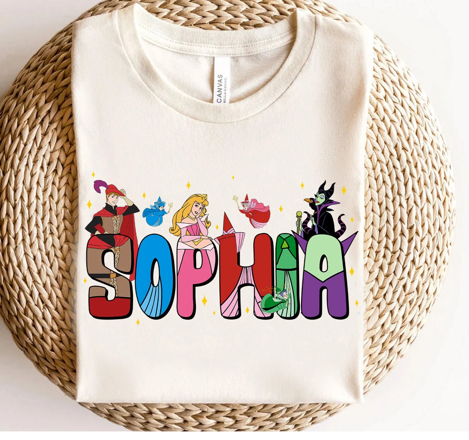Custom Name Sleeping Beauty Name Kids Family Shirt Unisex Adult Kid Shirt