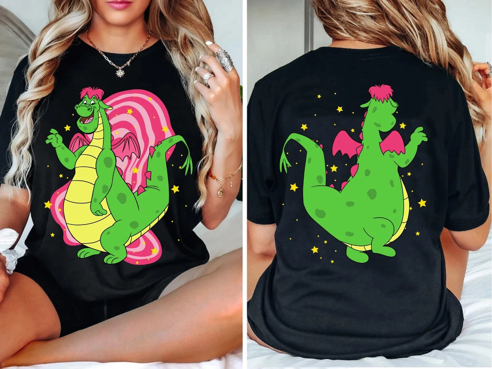 2-sided Retro Pete's Dragon Tee,  Elliott The Dragon Unisex Adult Kid Tee 800966